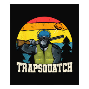 Trapsquatch Bigfoot Funny Clay Trap Shooting Men Photo Print