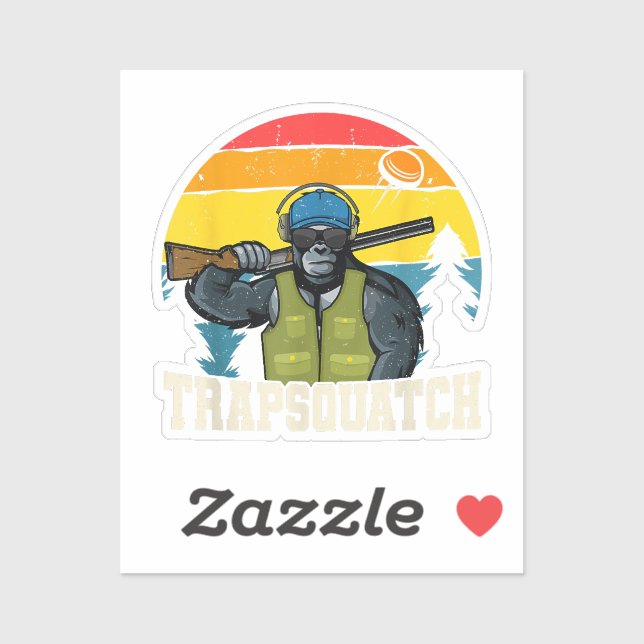 Trapsquatch Bigfoot Funny Clay Trap Shooting Men Sticker (Sheet)