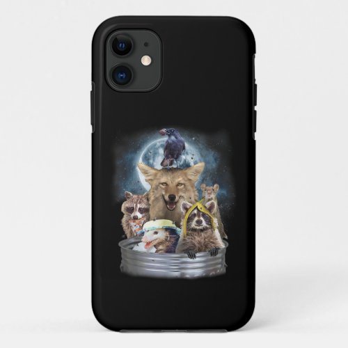 Trash Animals Howling at the Moon Funny Team Trash iPhone 11 Case