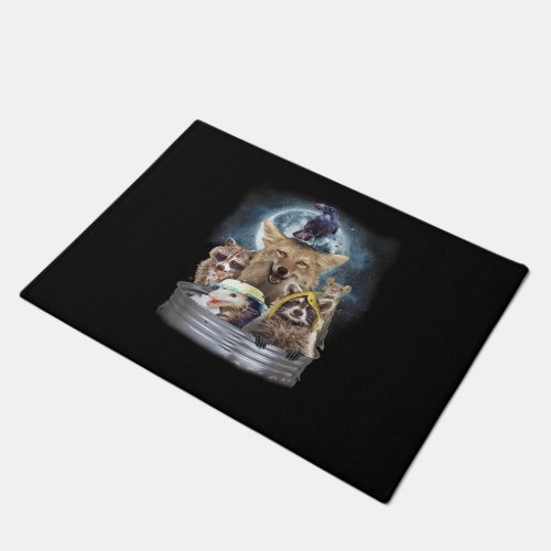 Trash Animals Howling at the Moon Funny Team Trash Doormat