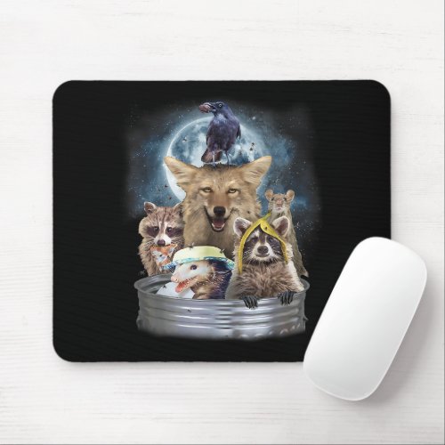 Trash Animals Howling at the Moon Funny Team Trash Mouse Pad
