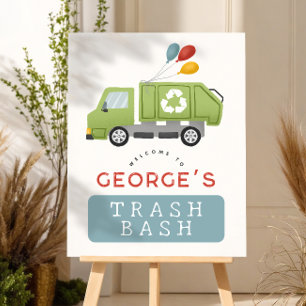 Trash Bash Garbage Truck Boys Birthday Welcome Foam Board