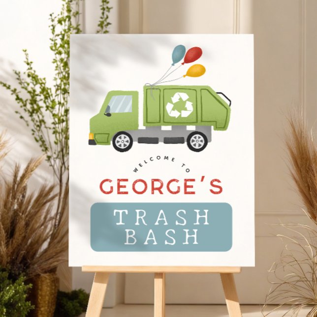 Trash Bash Garbage Truck Boys Birthday Welcome Foam Board (Creator Uploaded)