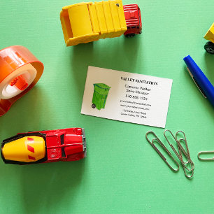 Trash Bin Garbage Hauler Sanitation Company Business Card
