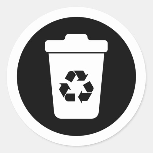 Trash Can Classic Round Sticker