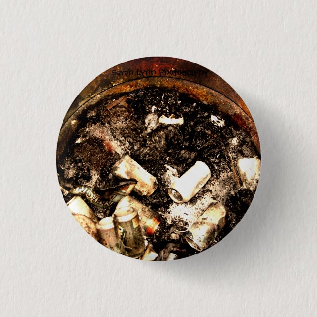 Trash Can Fire Pinback Button (Front)