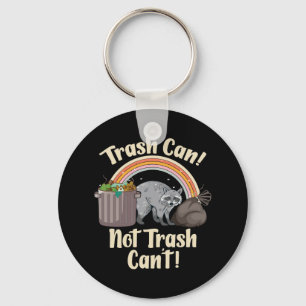trash can not trash can't cute raccoon meme keychain