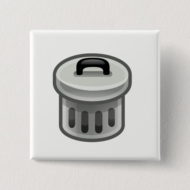 Trash Can Pinback Button (Front)