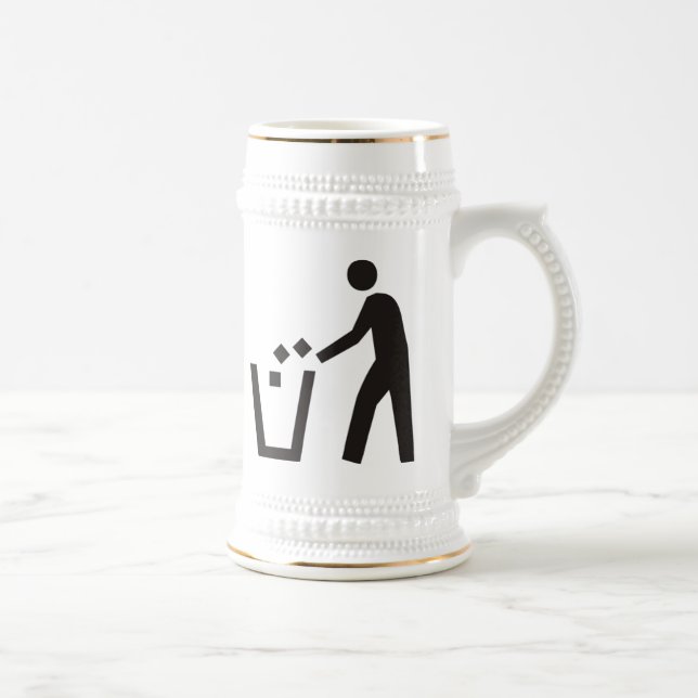 Trash Can Sign Beer Stein (Right)