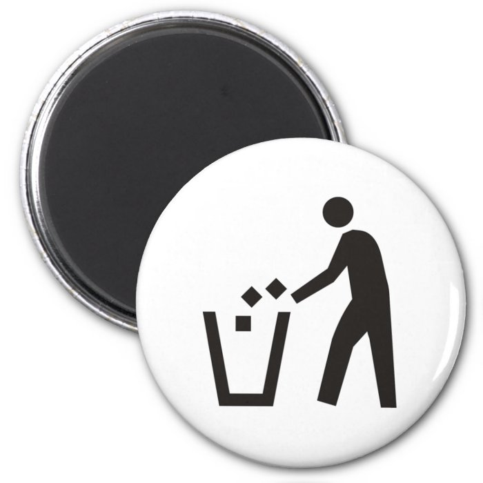 Trash Can Sign Refrigerator Magnets