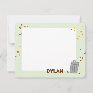Trash Can Thank you Note Card