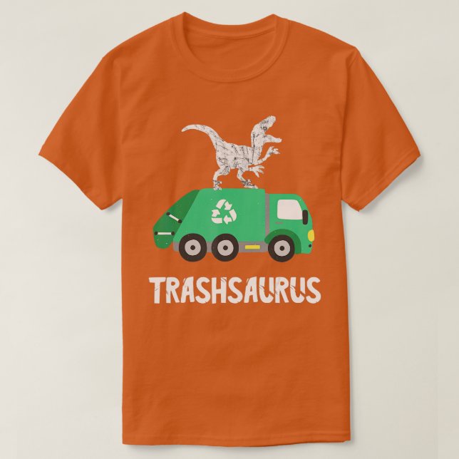 Trash Dinosaur Garbage Truck Dino Recycle Trash Tr T-Shirt (Design Front)