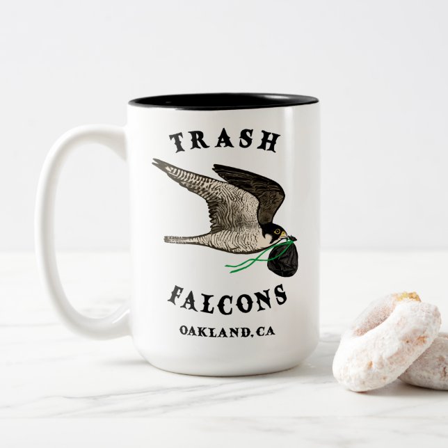 Trash Falcons Official Coffee Mug! Two-Tone Coffee Mug (With Donut)