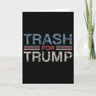 Trash For Trump 2025 Vintage Grunge Retro Garbyge  Card