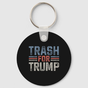 Trash For Trump Trash 2025 Vintage Garbyge Trash F Keychain