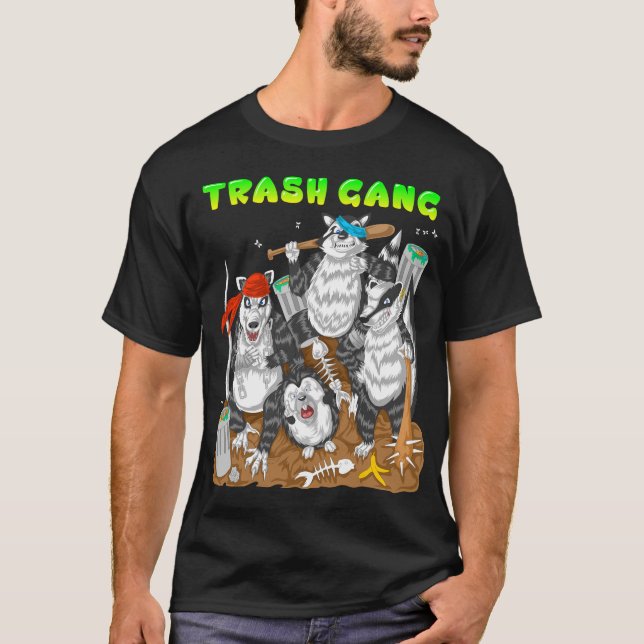 Trash gang raccoon and opossum T-Shirt (Front)