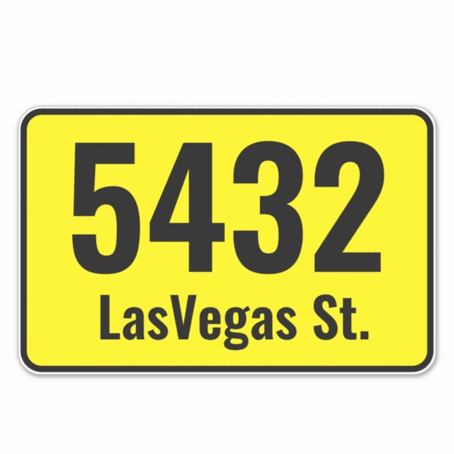 Trash Garbage Can - Custom Bin Address Number Sticker (Front)
