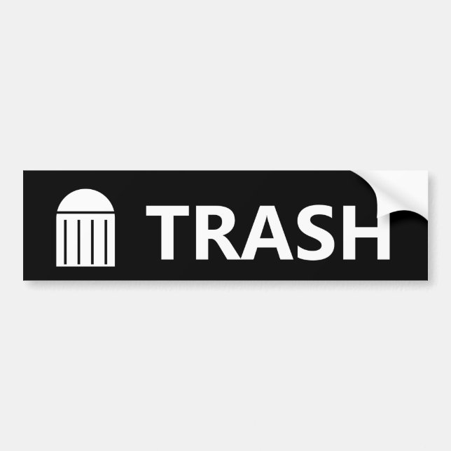 Trash Garbage Can Label Sticker (Front)