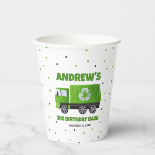 Trash Garbage Truck Birthday Paper Cups