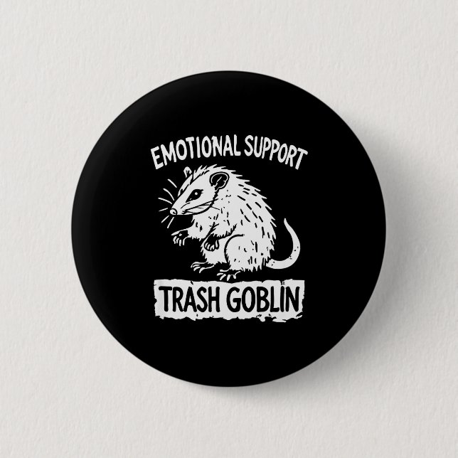 Trash Goblin Ssum Emotional Suprt Funny Meme  Button (Front)