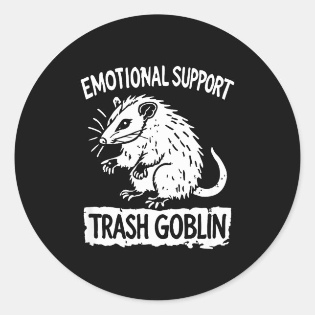 Trash Goblin Ssum Emotional Suprt Funny Meme  Classic Round Sticker (Front)