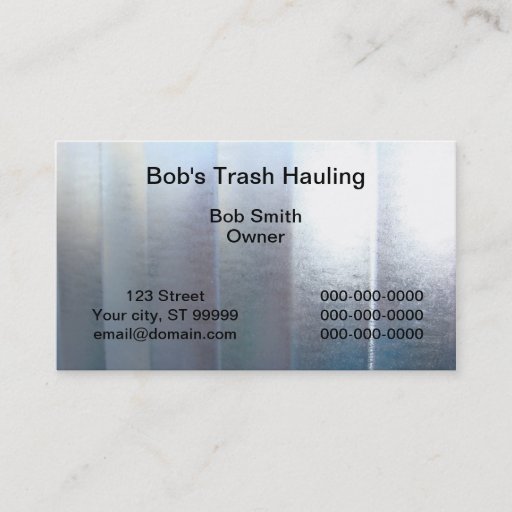 Customizable Trash Hauling Business Cards