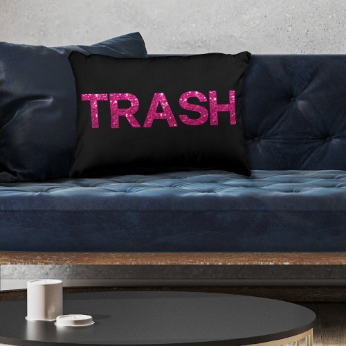 Trash Hot Pink Glitter Accent Pillow