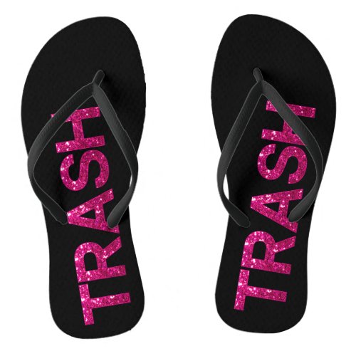 Trash Hot Pink Glitter   Flip Flops
