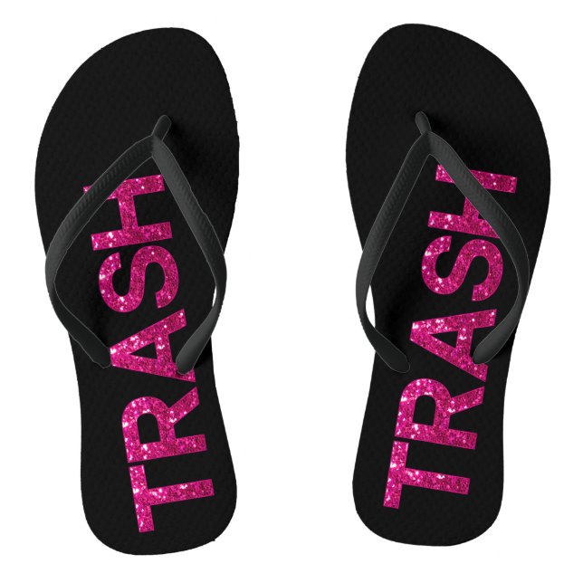 Trash Hot Pink Glitter   Flip Flops (Footbed)