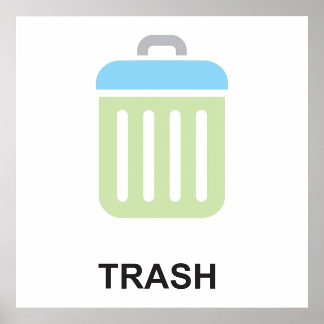 Trash Icon Garbage Bin Poster (Front)