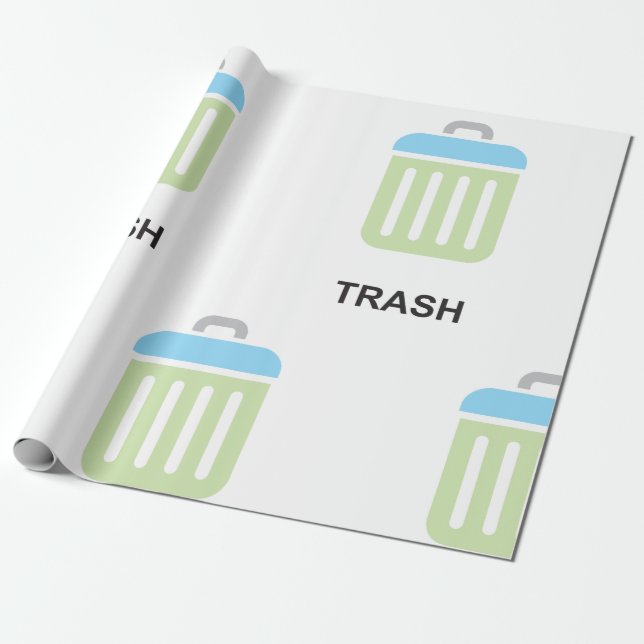 Trash Icon Wrapping Paper (Unrolled)