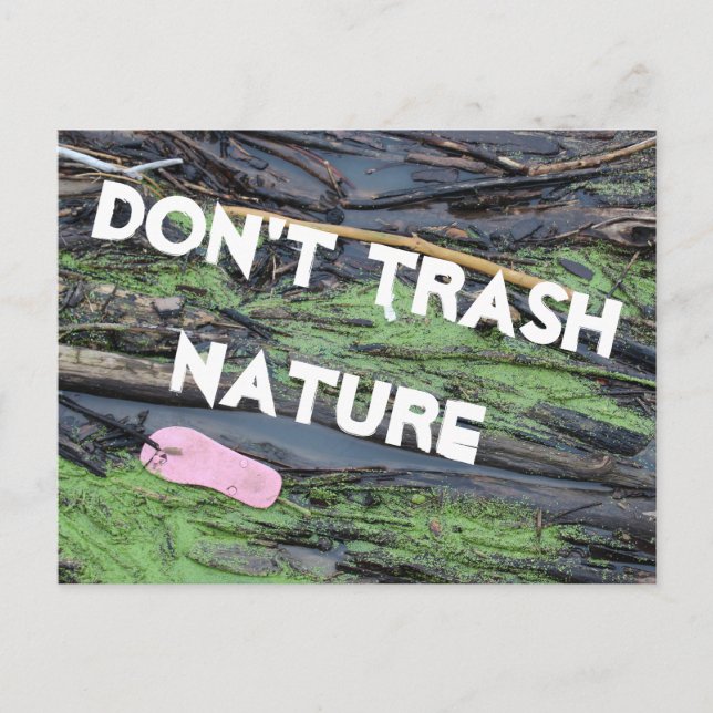 Trash in the River Don't Trash Nature Postcard (Front)
