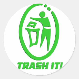 Trash it classic round sticker