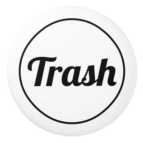 Trash Label Ceramic Knob