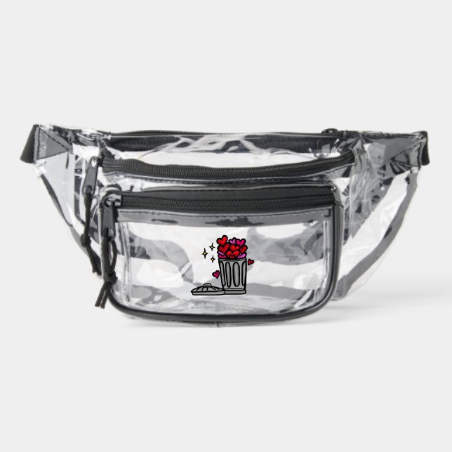 Trash Love Cute Hilarious Valentine's Attribute Clear Fanny Pack (Front)
