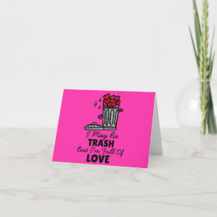 Trash Love Cute Hilarious Valentine's Attribute Letterpress Thank You Card
