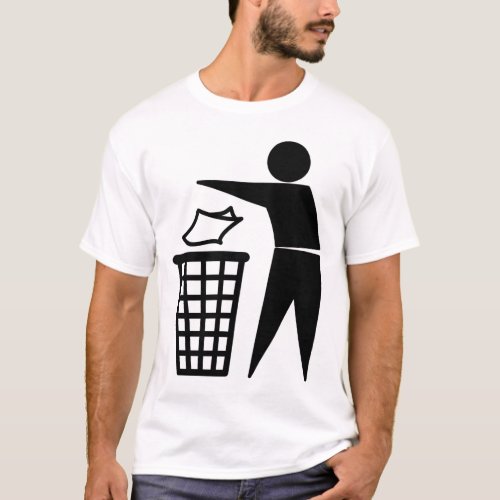 Trash Man Dumping Paper Trash T_Shirt