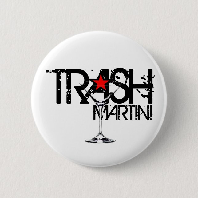 Trash Martini Black Logo Button (Front)