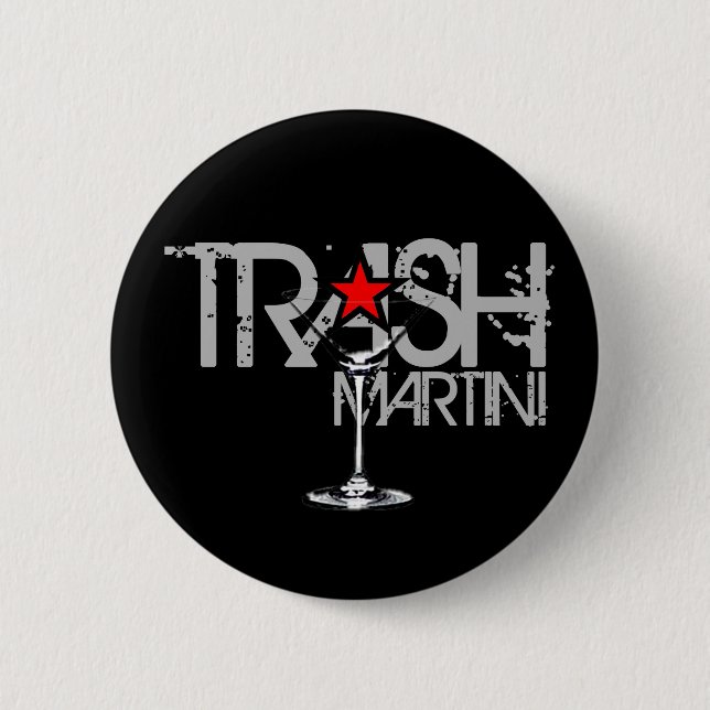 Trash Martini Black Logo Button (Front)