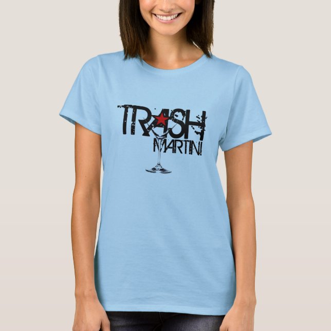 TRASH Martini Ladies Black Logo T-Shirt (Front)