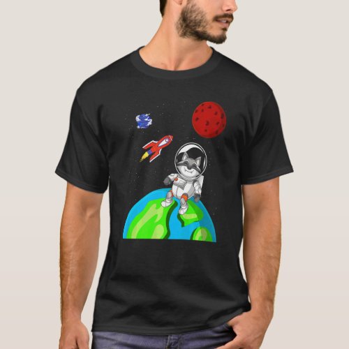 Trash Panda Animal Outer Space Rocket Astronaut Ra T_Shirt