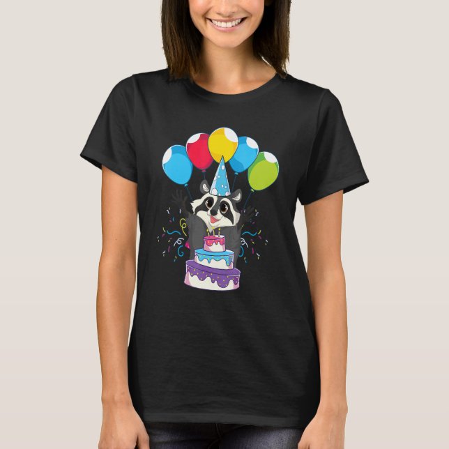 Trash Panda Birthday Party Forest Animal   Cute Ra T-Shirt (Front)