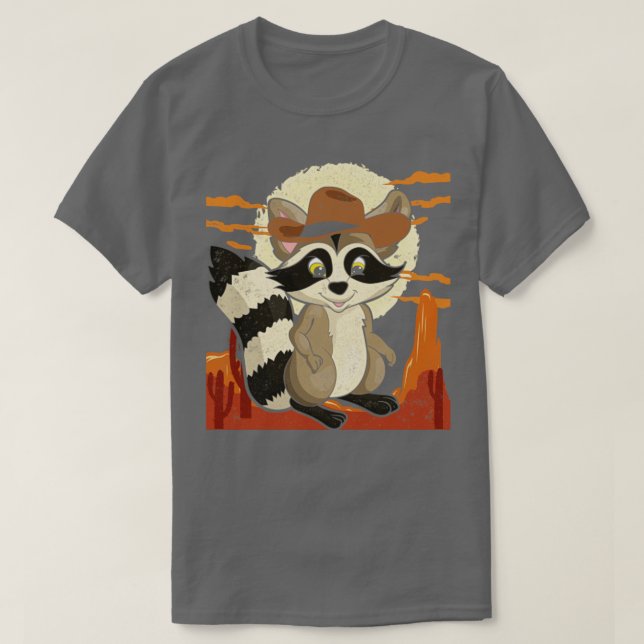 Trash Panda Country Cowboy Hat Forest Animal Racco T-Shirt (Design Front)