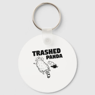 Trash Panda Drunk Racoon Funny Keychain