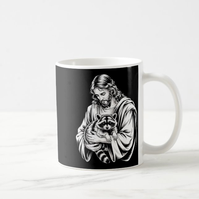 Trash Panda Jesus Raccoon Trashed Racoon Animal Ra Coffee Mug (Right)