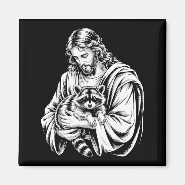 Trash Panda Jesus Raccoon Trashed Racoon Animal Ra Magnet (Front)