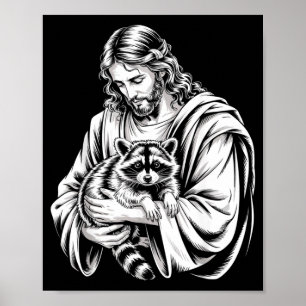 Trash Panda Jesus Raccoon Trashed Racoon Animal Ra Poster