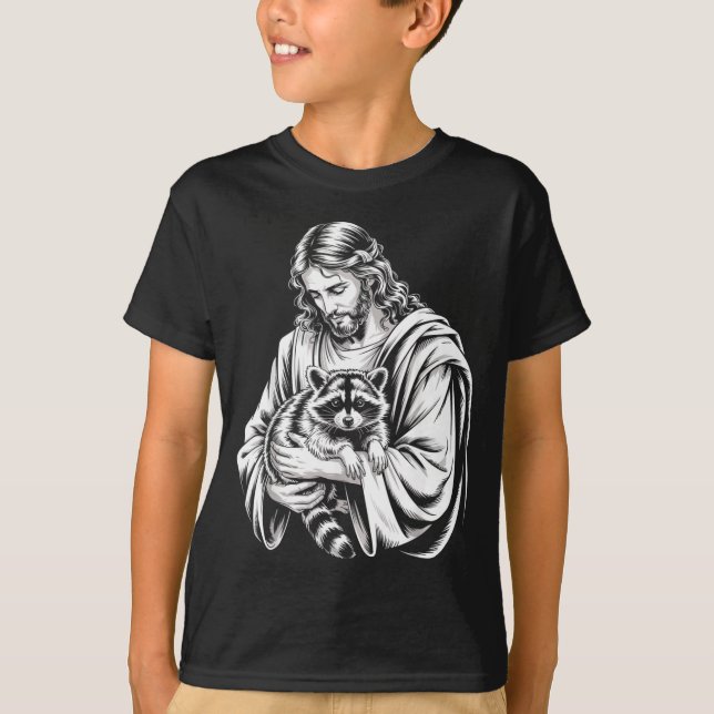 Trash Panda Jesus Raccoon Trashed Racoon Animal Ra T-Shirt (Front)