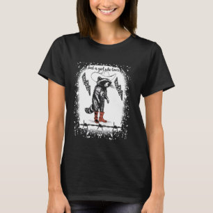 Trash Panda Just A Girl Vintage Raccoon Funny Cowb T-Shirt