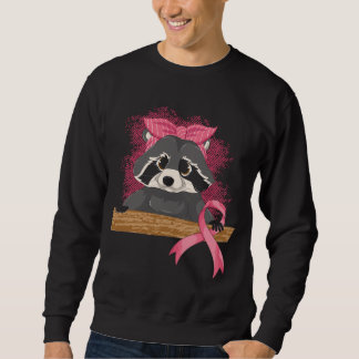 Trash Panda Pink Ribbon Raccoon Breast Cancer Awar Sweatshirt